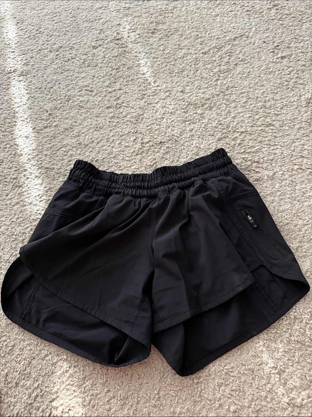 lululemon athletica Black Running Shorts with Zipper Pocket